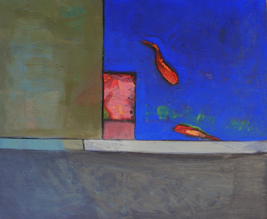 poissons rouges 3 - 8F - huile sur toile